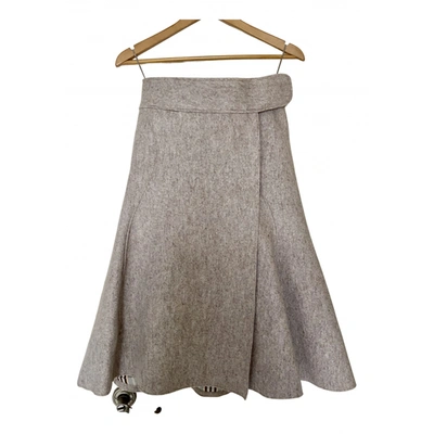 JIL SANDER Pre-owned Wool Mid-length Skirt In Grey
