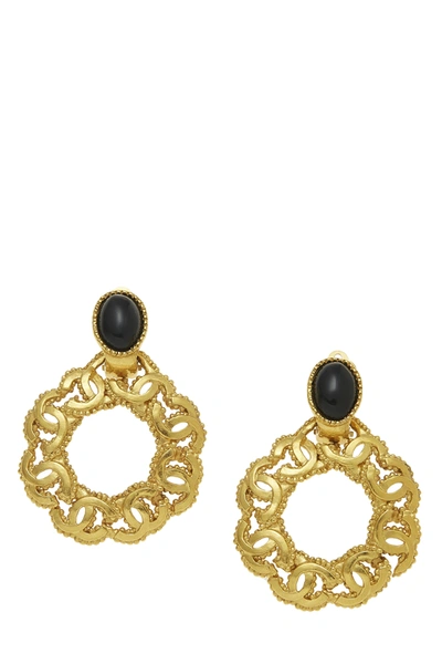 Pre-owned Chanel Gold 'cc' Hoop Earrings