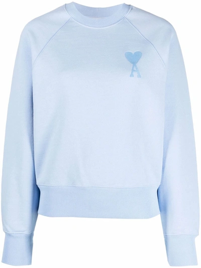 Shop Ami Alexandre Mattiussi Ami De Coeur Sweatshirt In Blau