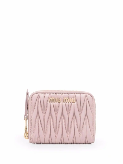 Shop Miu Miu Pink Leather Wallet