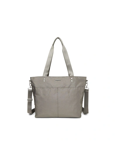 Shop Baggallini Medium Carryall Tote In Sterling Shimmer - Nylon
