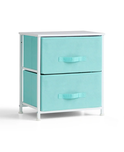 Dream Collection Two Drawer Fabric Storage Chest In Turquoise