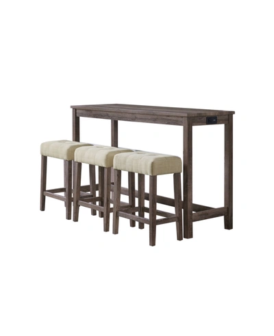 Shop Picket House Furnishings Turner 4-piece Multipurpose Bar Table Set In Gray