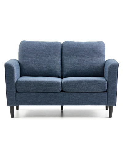 Dream Collection Upholstered Curved Arm Loveseat, 52" In Navy