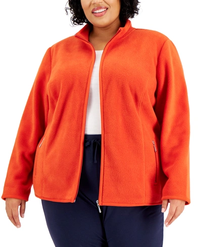 Shop Karen Scott Plus Size Zeroproof Jacket, Created For Macy's In Moroccan Spice