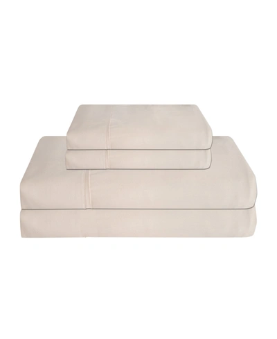 Shop Elite Home 310 Thread Count Organic Cotton Super 3 Piece Sheet Set, Twin Bedding In Stone