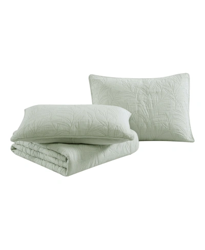 Shop Tommy Bahama Home Tommy Bahama Solid Costa Sera Cotton Reversible Quilt, Twin In Sage Green