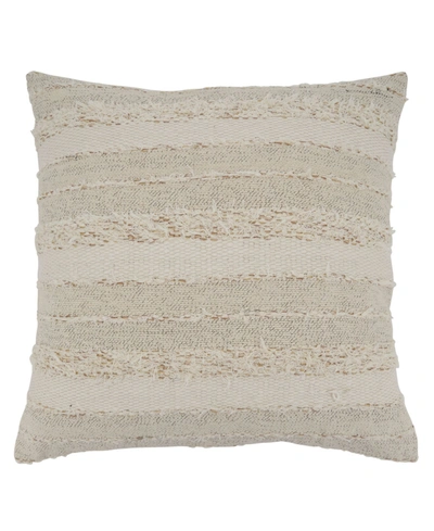 Shop Saro Lifestyle Decorative Pillow, 22" X 22" In Ivory
