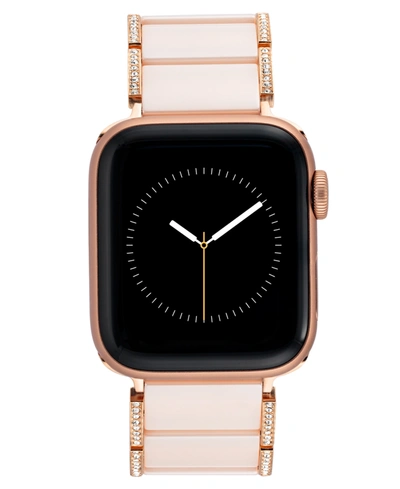 Withit Women's Blush Ceramic With Premium Crystals Bracelet Designed For Apple Watch 42mm (series 10) & 38/ In Open Pink