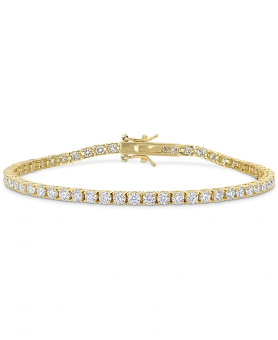 Macy's Lab-created Moissanite Tennis Bracelet (5-1/10 Ct. T.w.) In 18k Gold-plated Sterling Silver In Moissanite