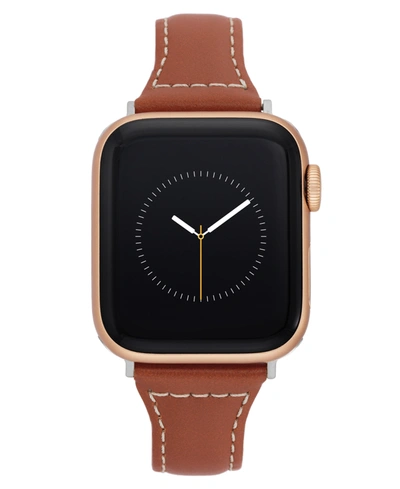 Withit Women's Brown Stitched Leather Band Designed For Apple Watch 42mm (series 1-3 Only) & 44/45/46/49mm In Brown