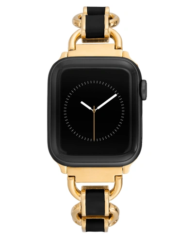 Shop Withit Women's Gold-tone Alloy And Black Enamel Chain Bracelet Compatible With 38/40/41mm Apple Watch