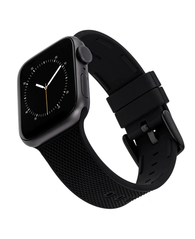 Ak Wearables Black Textured Silicone Band Designed For Apple Watch 42mm (series 1-3 Only) & 44/45/46/49mm (ultra In Black