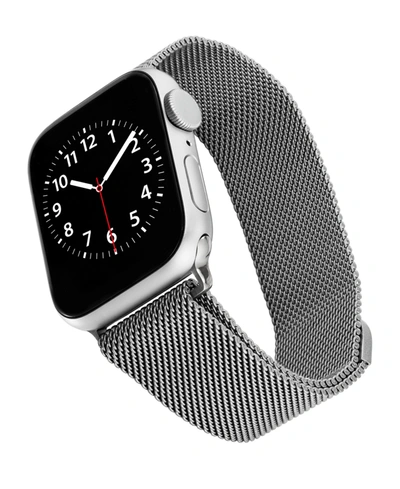 Ak Wearables Silver-tone Stainless Steel Mesh Band Designed For Apple Watch 42mm (series 10) & 38/40/41mm In Silver