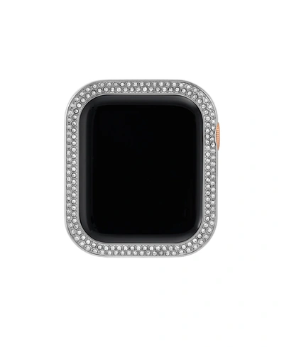 Shop Withit 40mm Apple Watch Metal Protective Bumper In Silver With Crystal Accents In Silver Tone
