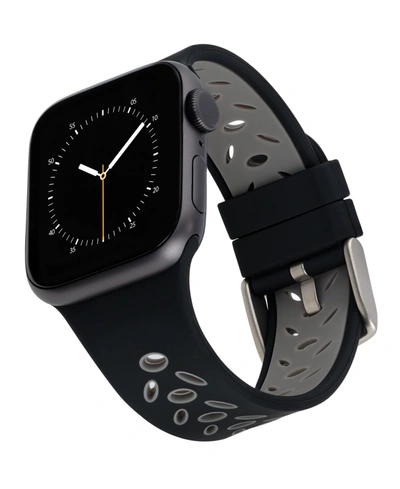 Shop Ak Wearables Withit Black And Gray Sport Silicone Band Compatible With 42/44/45/ultra 49mm Apple Watch In Black/gray
