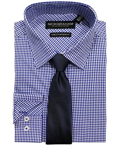 Shop Nick Graham Men's Modern-fit Dress Shirt And Tie In Navy