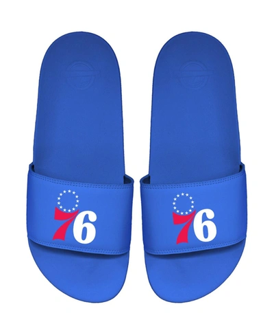 Shop Islide Men's Royal Philadelphia 76ers Primary Motto Slide Sandals