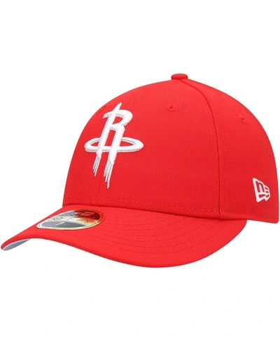 Shop New Era Men's Red Houston Rockets Team Low Profile 59fifty Fitted Hat