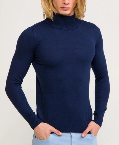 Shop Ron Tomson Men's Modern Roll Neck Sweater In Navy
