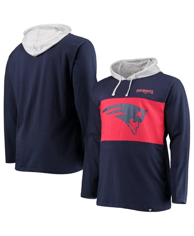 Fanatics Men's Navy New England Patriots Big And Tall Logo Hoodie Long Sleeve T-shirt In Navy