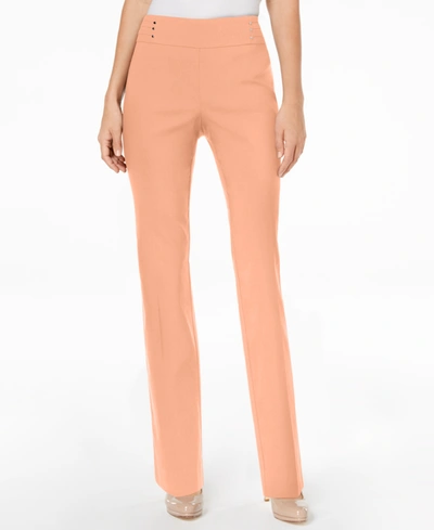 Jm Collection Studded Pull-on Tummy Control Pants, Regular And Short  Lengths, Created For Macy's In Bright Tangelo
