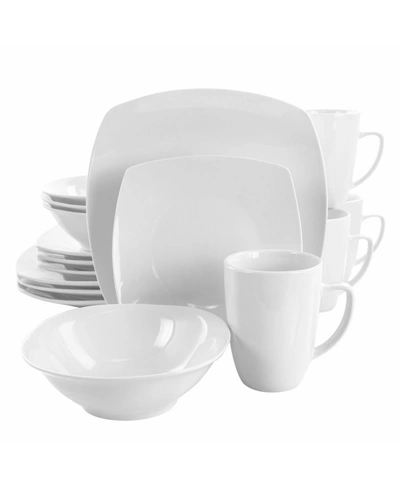 Elama Bishop 16 Pc. Dinnerware Set, Service For 4 In White