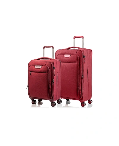 Shop Champs Softech Softside 2-pc Luggage Set In Red