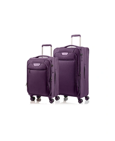 Shop Champs Softech Softside 2-pc Luggage Set In Purple