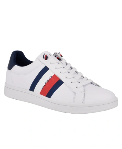 Shop Tommy Hilfiger Men's Lectern Sneakers Men's Shoes In White/navy