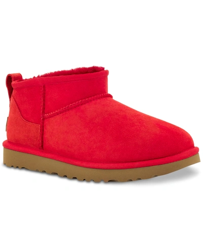 Shop Ugg Classic Ultra Mini Booties In Ribbon Red