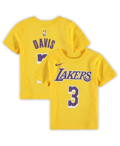 Shop Nike Preschool Boys And Girls Anthony Davis Gold Los Angeles Lakers Name And Number T-shirt