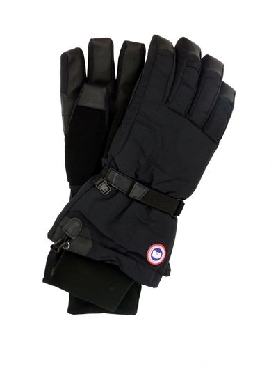 Shop Canada Goose Men's Black Polyester Gloves