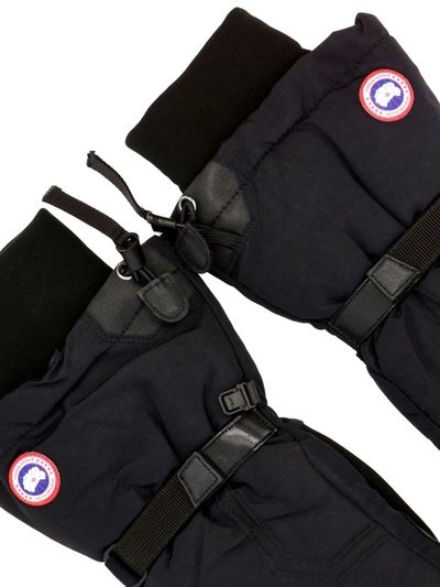Shop Canada Goose Men's Black Polyester Gloves