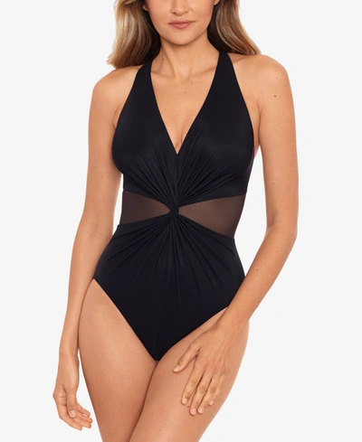 Shop Miraclesuit Wrapture Tummy-control One-piece Swimsuit Women's Swimsuit In Black
