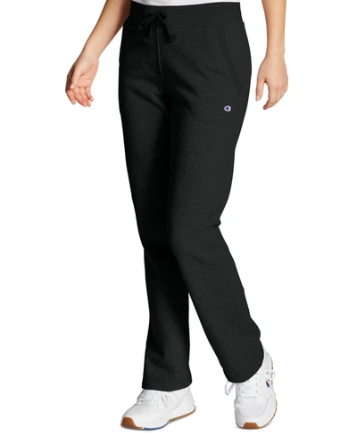Shop Champion Women's Powerblend Fleece Straight Leg Sweatpants In Black