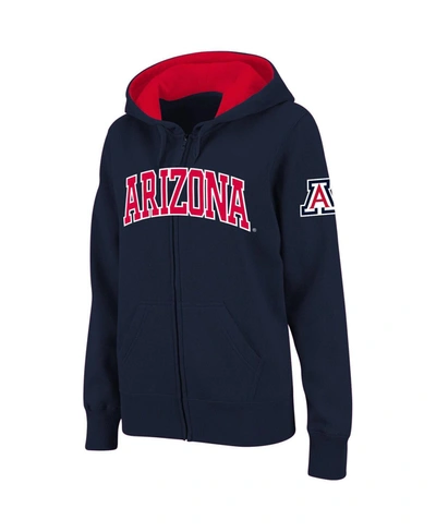 Colosseum Stadium Athletic Navy Arizona Wildcats Arched Name Full-zip Hoodie In Navy
