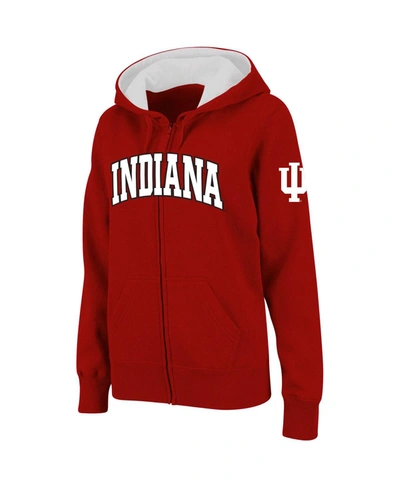 Shop Colosseum Women's Stadium Athletic Crimson Indiana Hoosiers Arched Name Full-zip Hoodie
