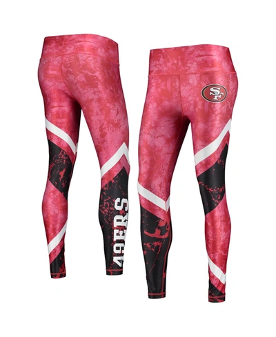 Shop Concepts Sport Women's Scarlet, Black San Francisco 49ers Dormer Knit Sublimated Leggings In Scarlet/black
