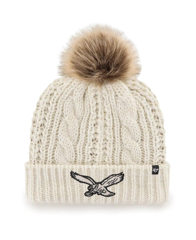 47 Brand Women's Cream Philadelphia Eagles Meeko Historic Logo Cuffed Knit Hat In Cream