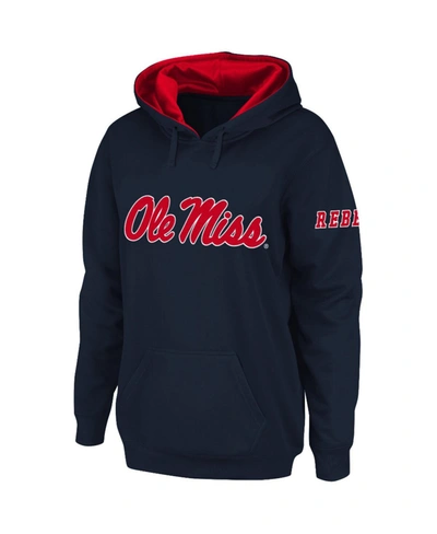 Stadium Athletic Women's Navy Ole Miss Rebels Big Logo Pullover Hoodie In Navy