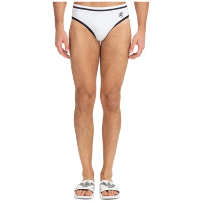 Shop Balmain Logo Detailed Swim Briefs In White