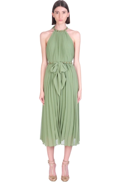 Shop Zimmermann Dress In Green Polyester