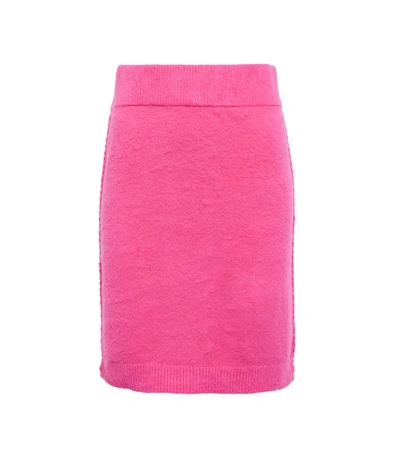 Shop Helmut Lang Cotton-blend Pencil Skirt In Disco Pink