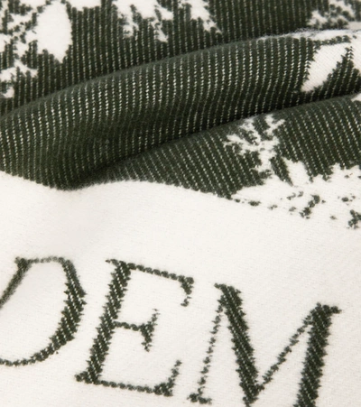 Erdem Fringed Floral-jacquard Merino Wool And Cashmere-blend Throw