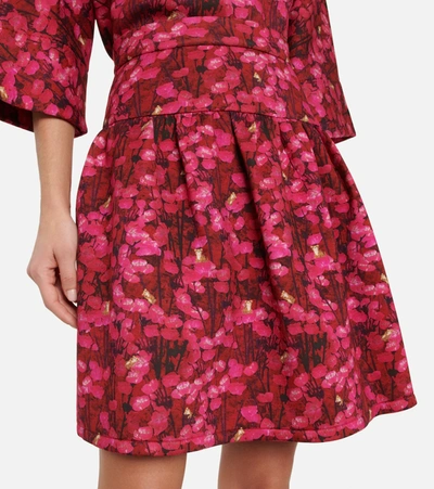 Shop Max Mara Gubbio Floral Jersey Miniskirt In Fuxia