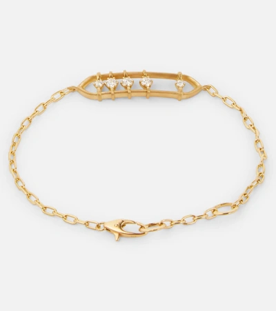 Shop Jade Trau Penelope 18kt Gold Bracelet With Diamonds In Yellow Gold