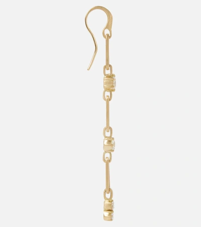 Shop Jade Trau Pia Small 18kt Drop Earrings With Diamonds In Yellow Gold