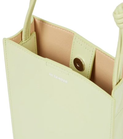 Shop Jil Sander Small Leather Shoulder Bag In Light/pastel Green
