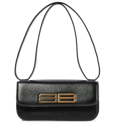 Shop Balenciaga Gossip S Leather Shoulder Bag In Black